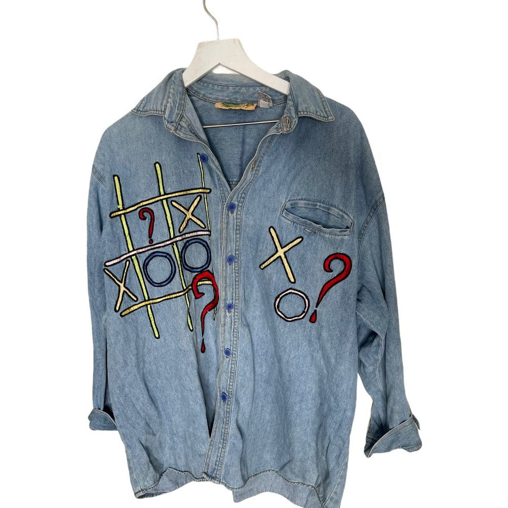 Dont Stop Women Long Sleeve Blue 100% Cotton Denim